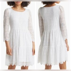 Lilly Pulitzer resort white scalloped Geanna Dress. Size Small. EUC